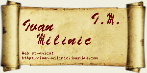 Ivan Milinić vizit kartica